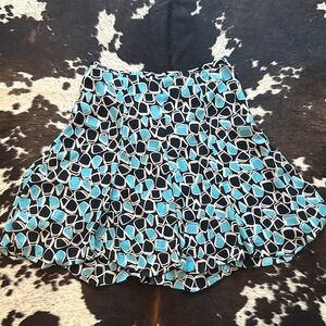 Christopher & Banks Blue and Black Patterned Skirt